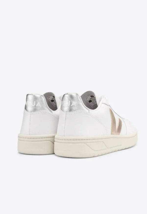 Outlet V-10 Leather - Extra White/Platine/Silver Women Footwear | Sneakers