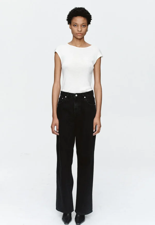 Sale Wide Leg Jean - Black Women Denim