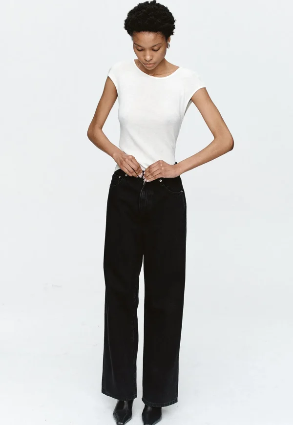 Sale Wide Leg Jean - Black Women Denim