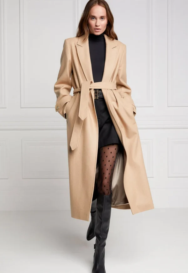 Fashion Wrap Coat - Camel Women Coats