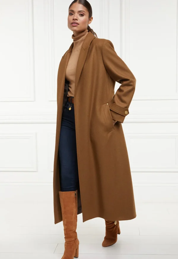 Online Wrap Coat - Dark Camel Women Coats