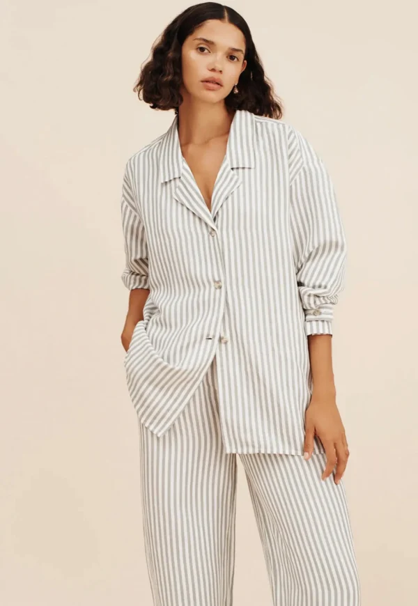 Sale Zadie Shirt - Seagrass Stripe Women Tops & Tees